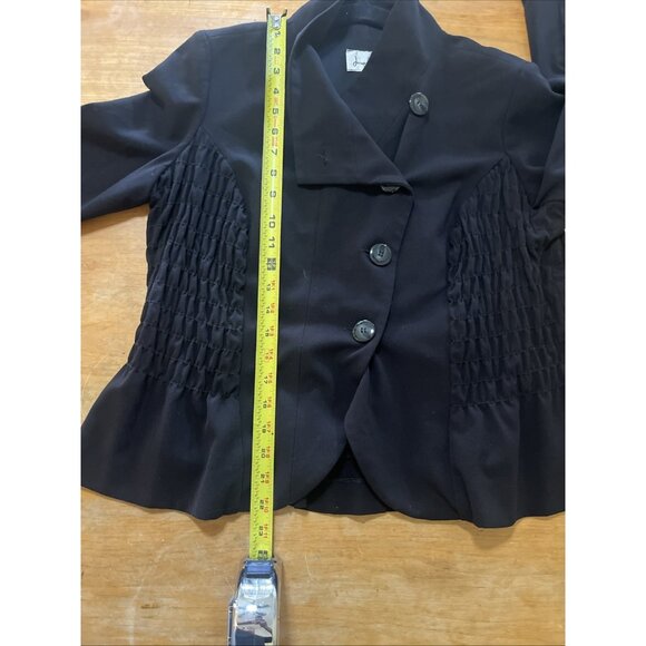 Joseph Ribkoff Jacket Womens sz8 Black Bolero Crop Blazer 4 Button Ruching - Picture 9 of 12